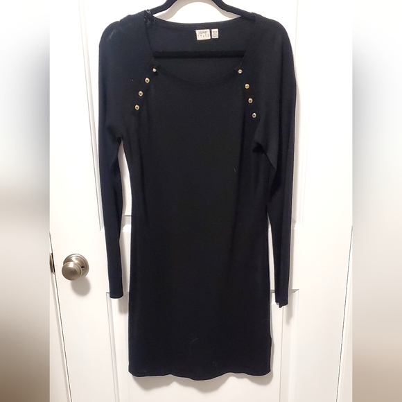 2/$50 LBD Sweatee dress with gold buttons details - Picture 2 of 7